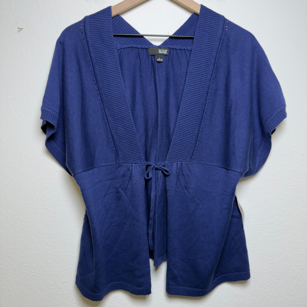 a.n.a Short Sleeve Open Front Cardigan in Royal Blue